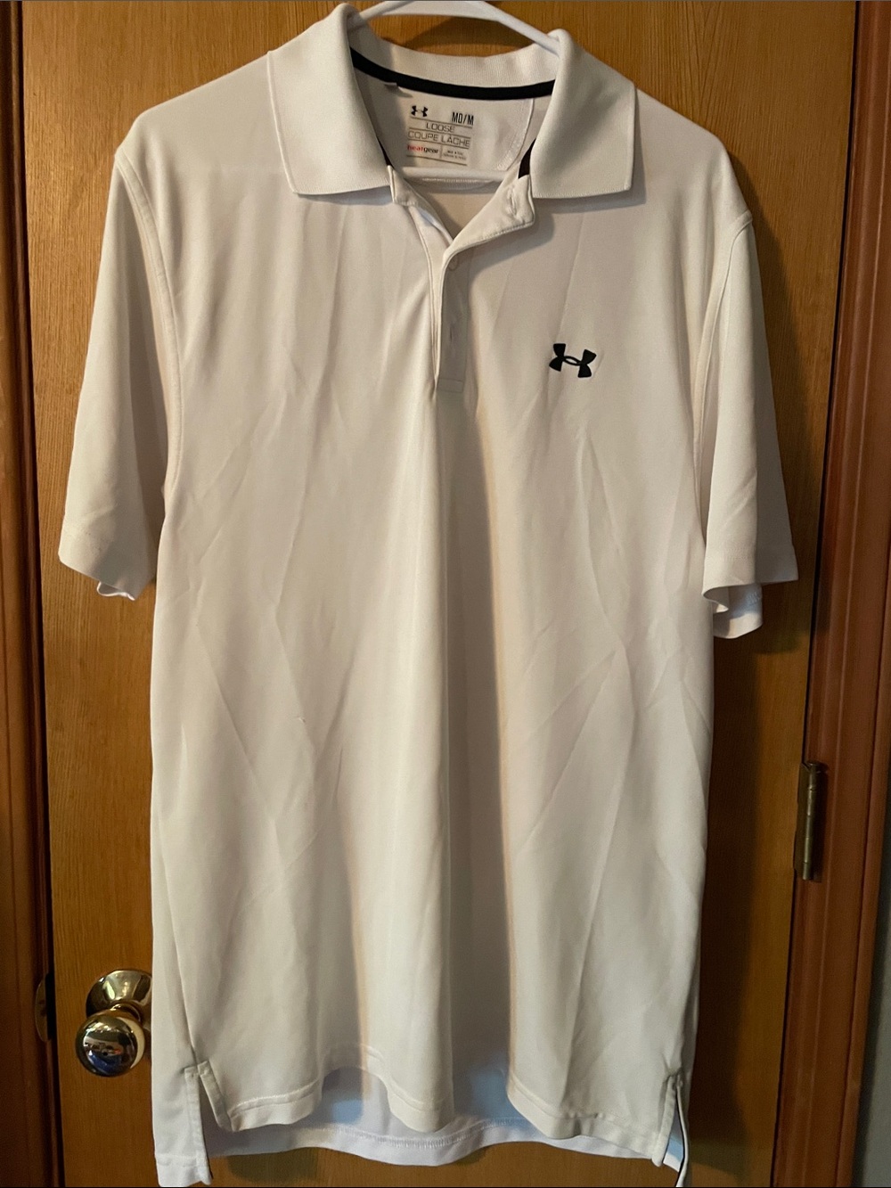 Under Armour Men’s White Polo with Black Logo